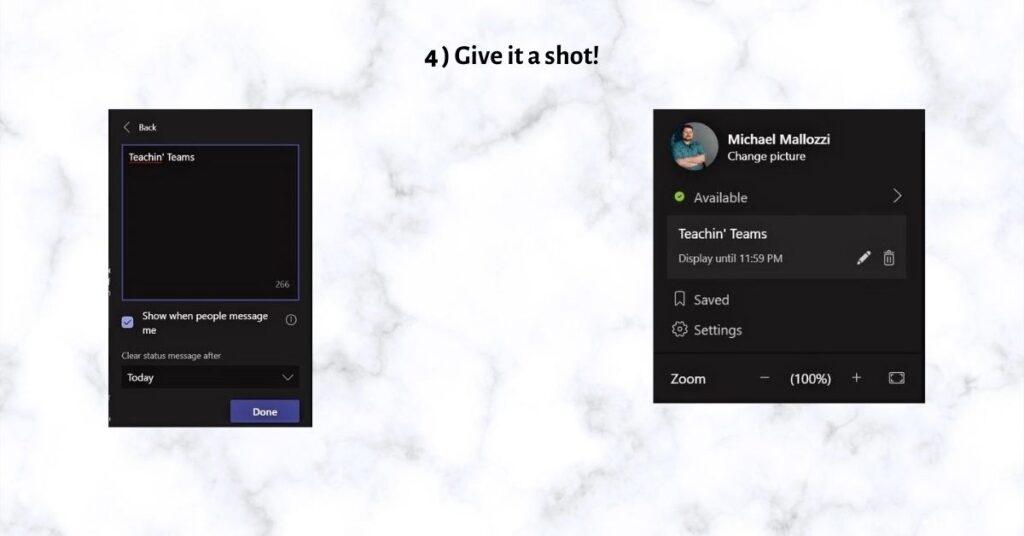 Microsoft Teams Tips Updating Your Status CorCystems