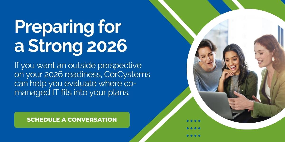 CorCystems helps organizations assess where co-managed IT adds value and where internal teams should retain full control as they plan for the year ahead.