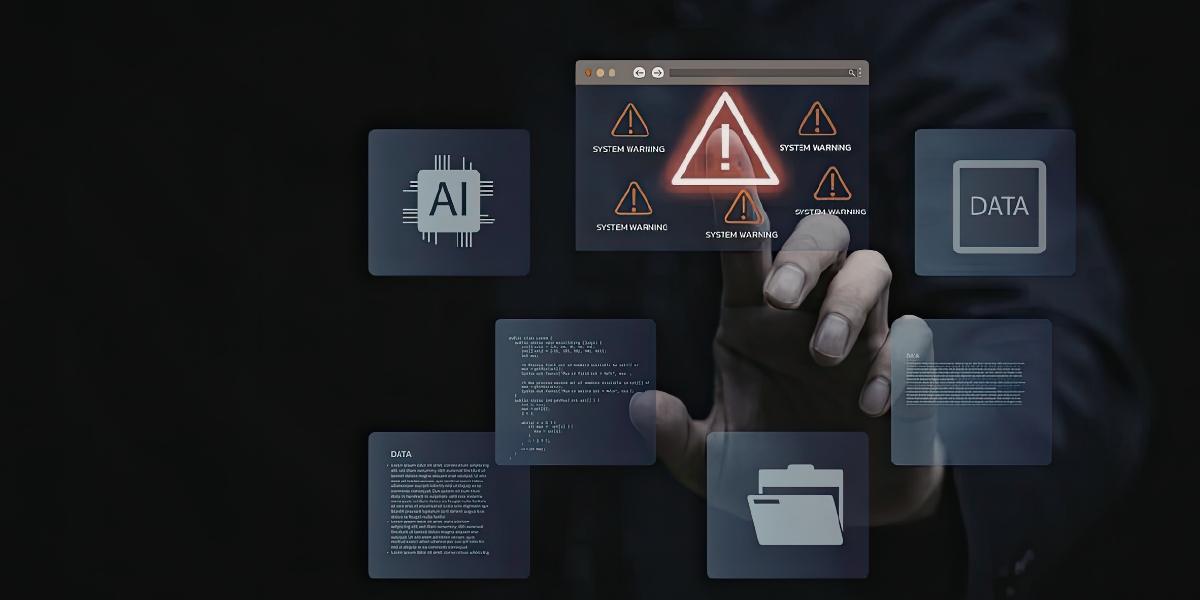 Cybersecurity monitoring interface displaying multiple system alerts and warnings, illustrating how alerts alone do not reduce risk without proper action and follow-through